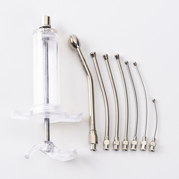 Stainless Steel Curved Straight Veterinary Drencher Bird Feeding Needle