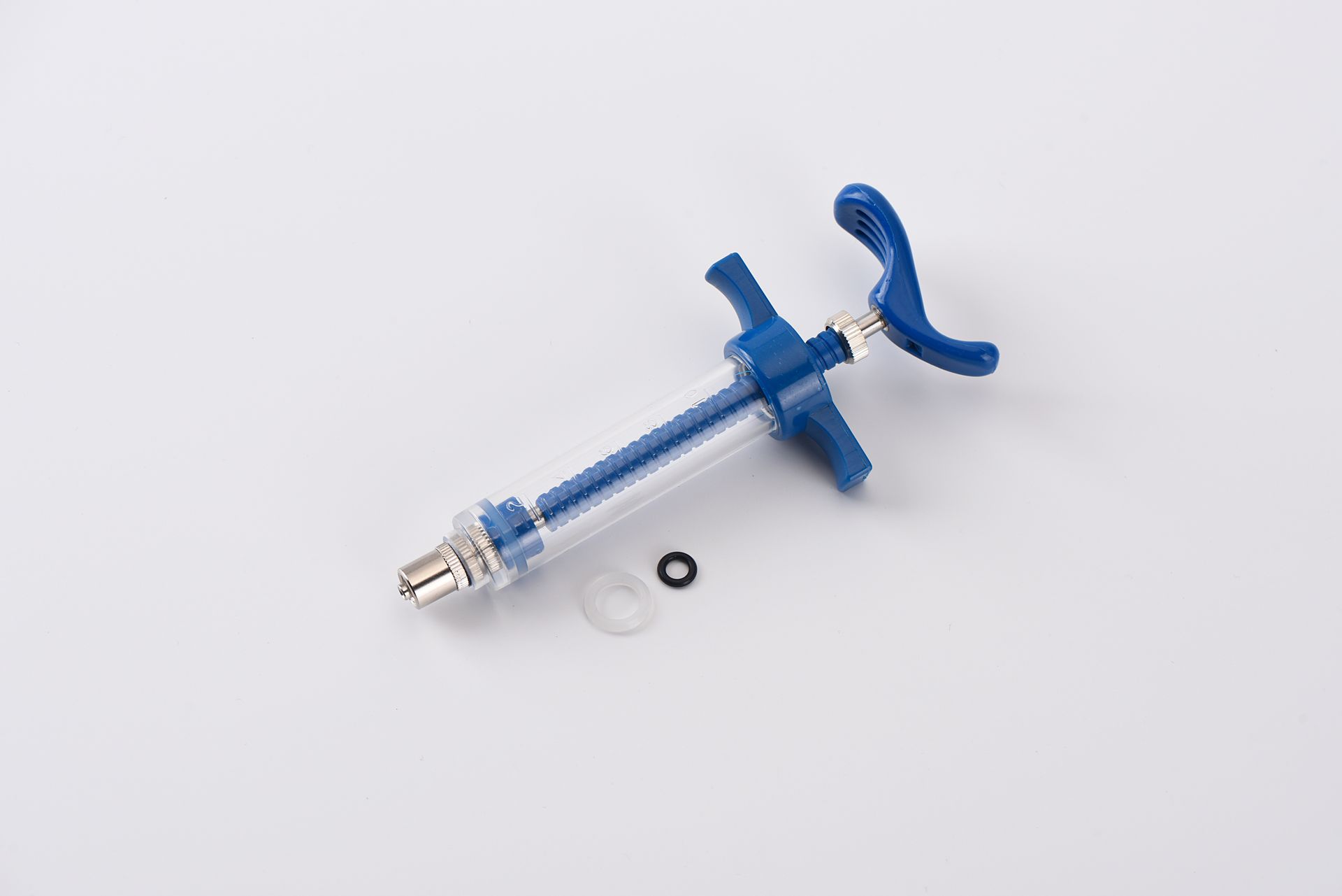 Adjustable 50ml Veterinary TPX Blue Reusable Syringe with Dose Nut - Image 5